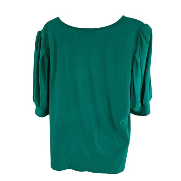 Calvin Klein Green Blouse Puff Sleeves Kelly green work office academia - Picture 2 of 6